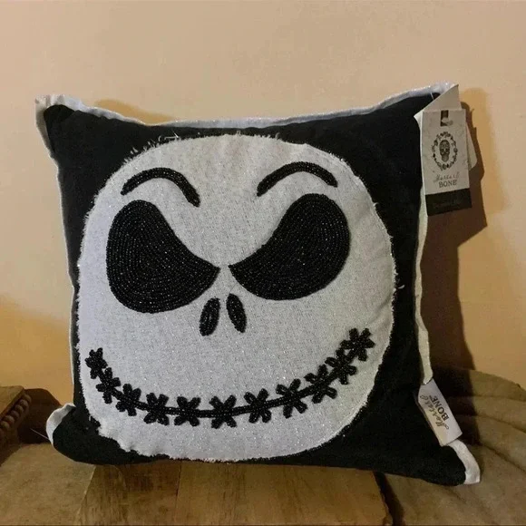 Beaded Glitter Jack Skeleton Nightmare‎ Before Christmas Pillow