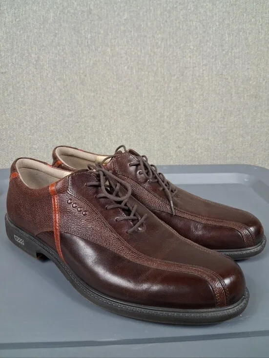 ECCO Tour Hybrid Hydromax Spikeless Golf Shoes EU 45 US 11-11.5 Brown Leather