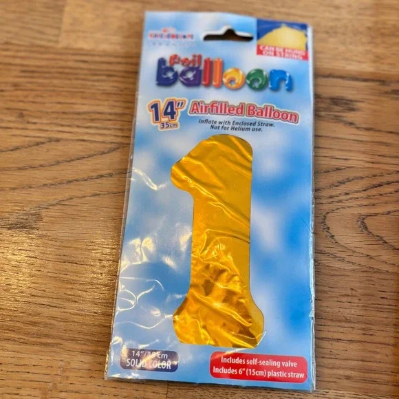 Convery Balloons 14 Inch Airfilled Balloon Gold Number 14 Kids Party‎