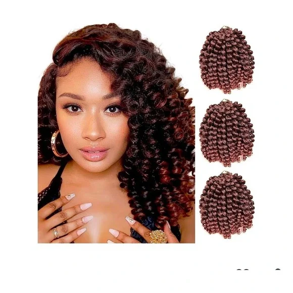 6 Packs Jamaican Bounce Crochet Hair Wand Curl Twist Braid Curly for Black Women