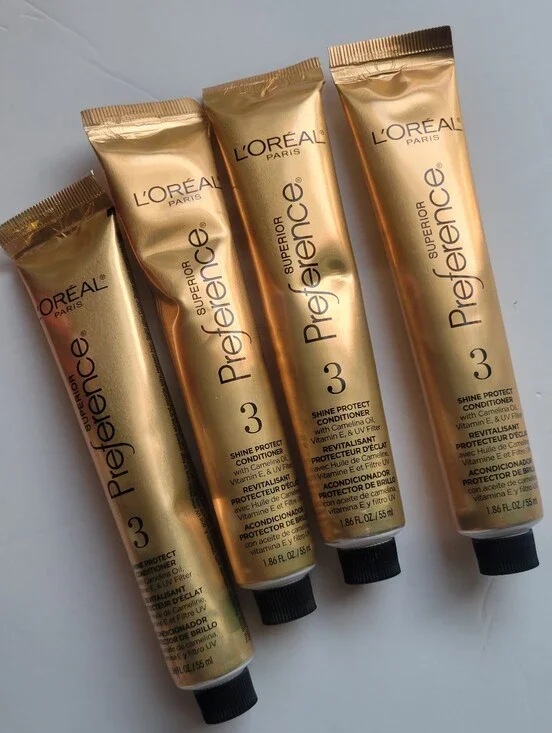 L'Oréal Paris Preference Shine Protect Conditioner - Gold Tubes 4 pc Bundle New