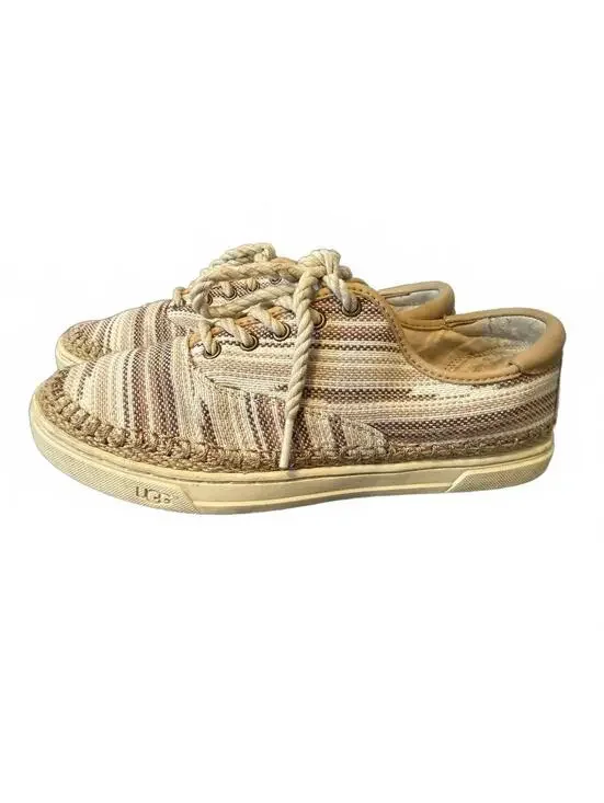 UGG Australia Eyan II Sneakers Women's Size 8.5 Beige Canvas Espadrille Shoes