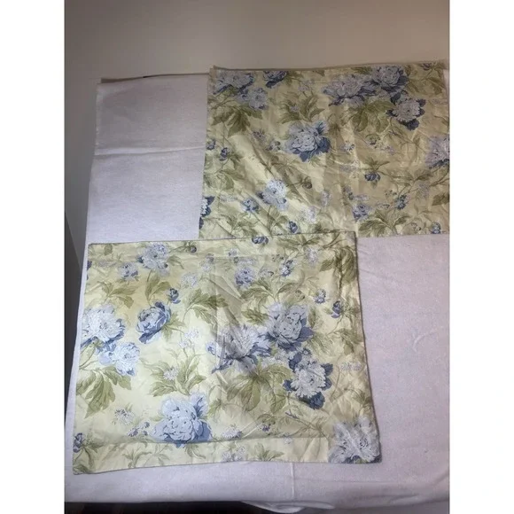 Waverly Floral Pillow Shams Blue‎ Green 29