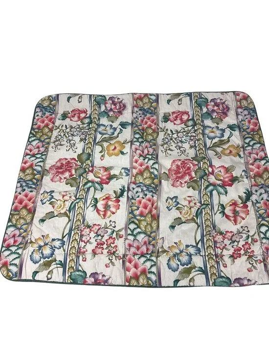 Vintage Croscill Jewel Floral Jacobean Pillow Shams Set Of 2 Standard Size
