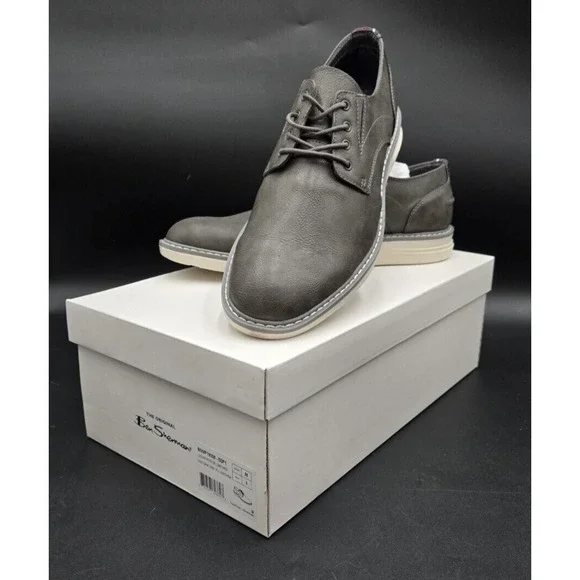 NEW Ben Sherman Mens‎ Shoes Size 8M Countryside Oxford Grey PU Leather