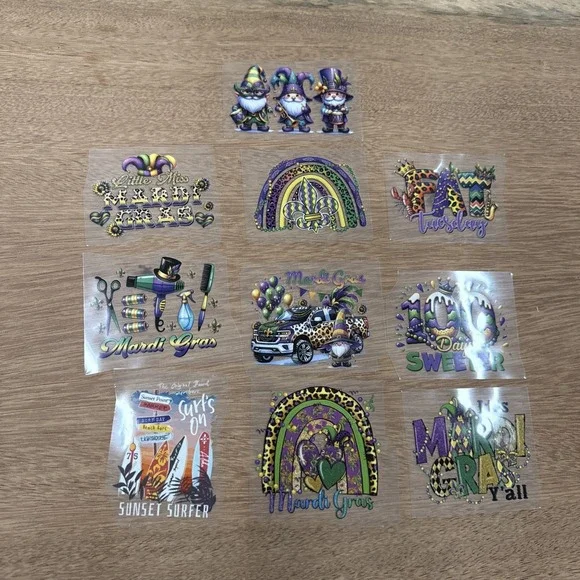 Mardi Gras Themed Iron Patches Set Of 10