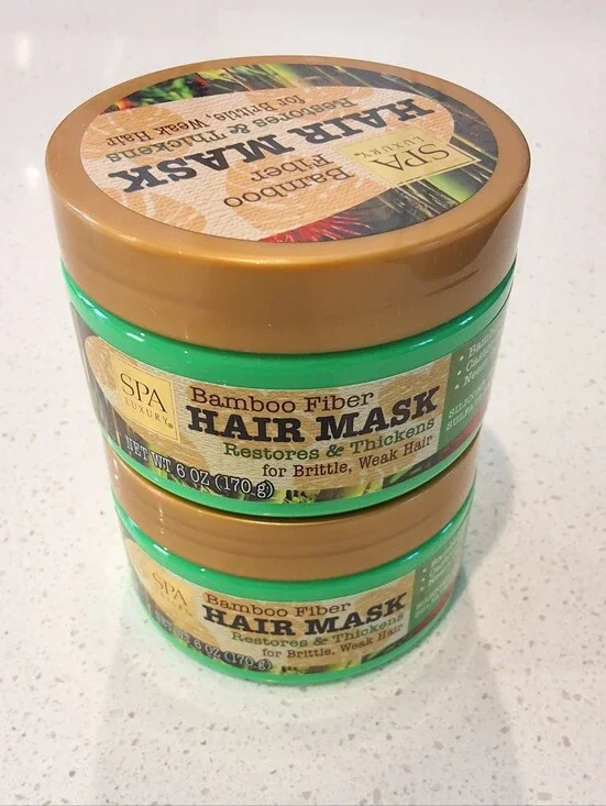 Spa Luxury Bamboo Fiber Hair Masks, Restores & Thickens, Bundle Of 2, 6 oz.