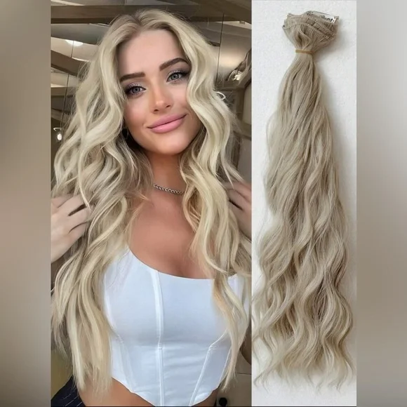 Ash light Blonde hair extensions