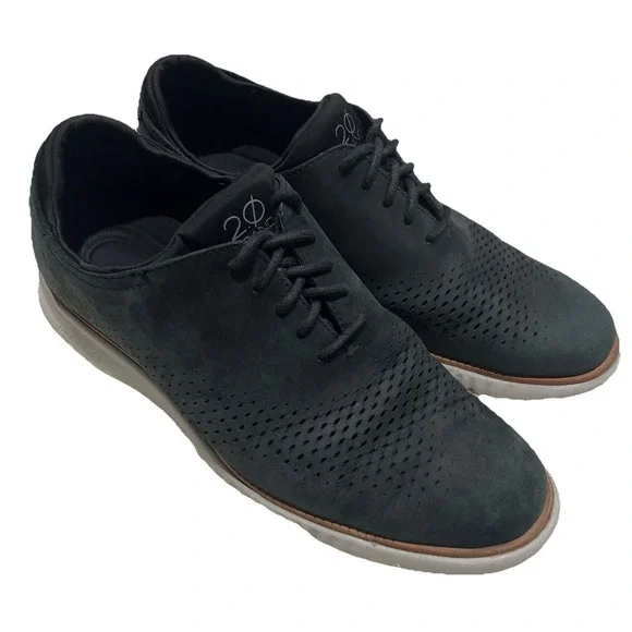 Cole Haan Shoes Men's 9.5 M Blue Leather‎ Laser Wingtip Oxfords C23807