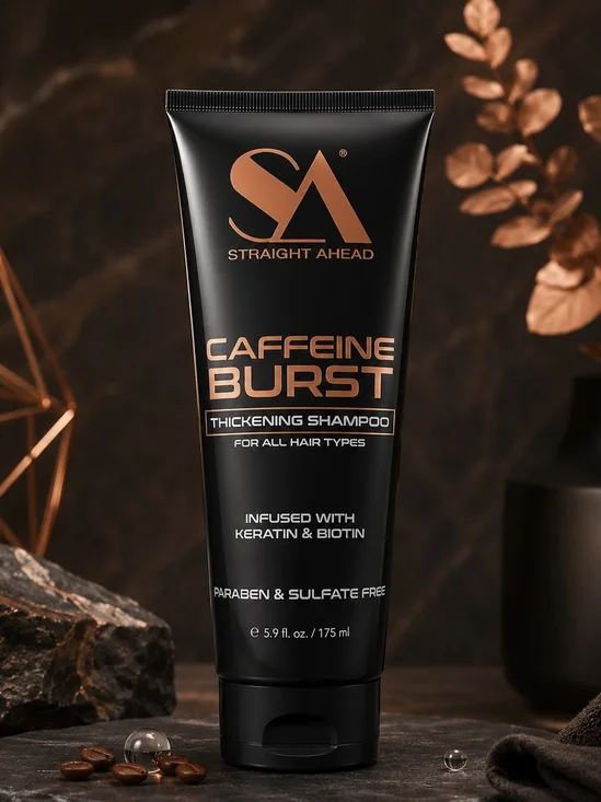 Straight Ahead Caffeine Burst Thickening Shampoo - Black & Copper