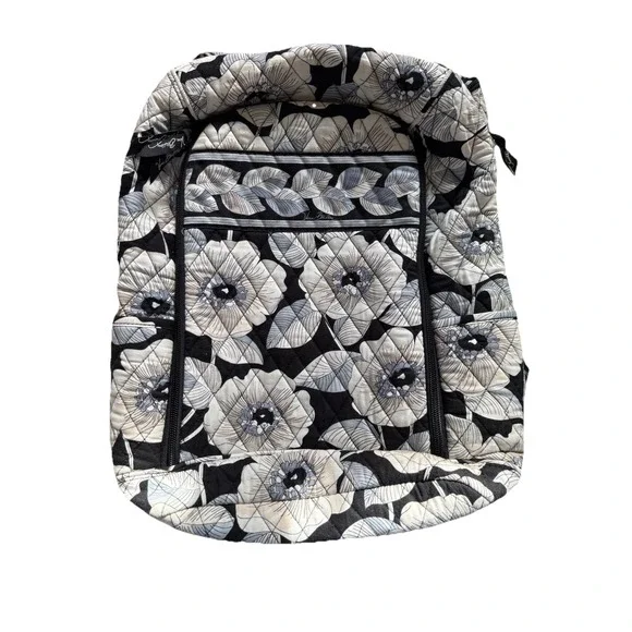 Vera Bradley Black & Cream Floral Laptop Bag Backpack