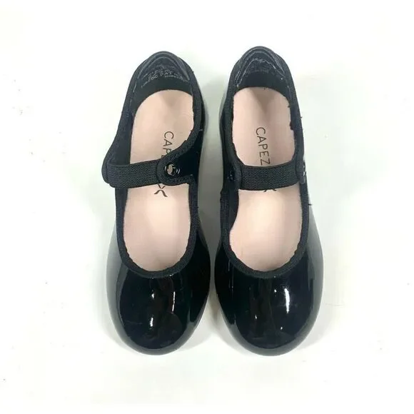 Capezio Kids Jr Tyette N625C Girls Kids Black Patent Tap Shoes Toddler 8.5 M
