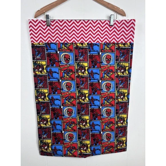 Handmade SPIDER MAN Pillowcase Standard‎ Size Superhero Comic Red Blue 1 PC