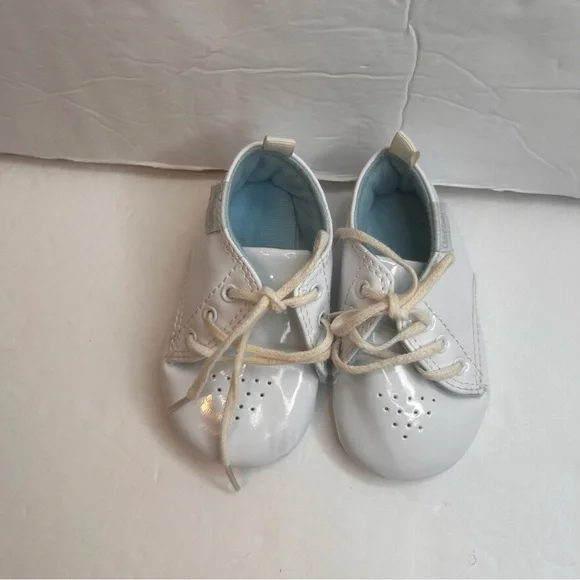 Gerber 1st Classic White Baby Shoes.Christening Crib Shoes White Size 6-9Months
