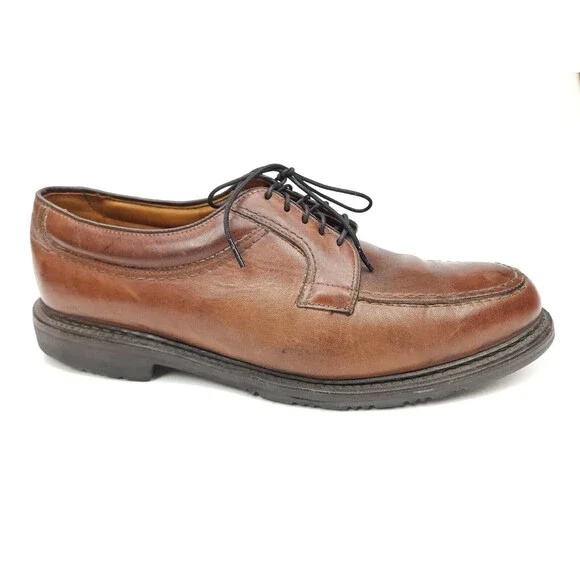 Allen Edmonds Wilbert Brown Calf Leather Oxford Derby Shoes 10 D