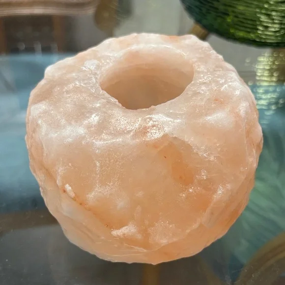Himalayan Salt Tea Light Candle Holder - Soft Pink