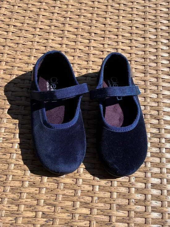 Cienta Navy Velvet Mary Jane Shoes Toddler Preppy Balletcore Made in Spain