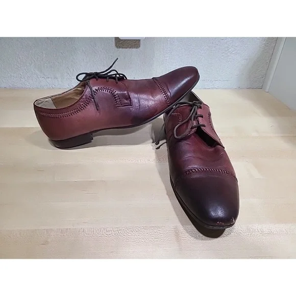 Rosso Brunello Round Toe Dress Shoes Handmade Italy Men's‎ 11.5 (EU 45) Stitched