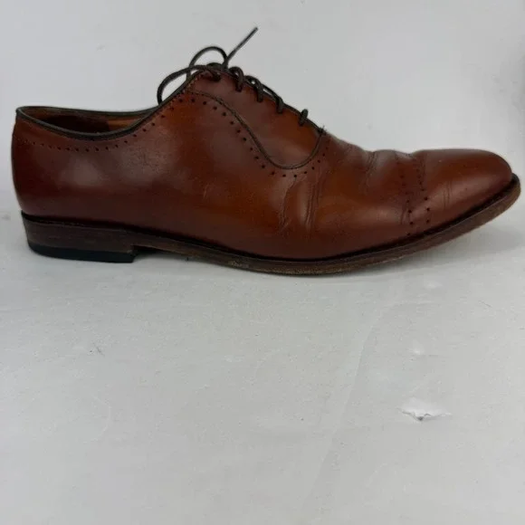 Allen Edmonds Vernon Oxford Mens 9.5 E Brown Leather Cap Toe Brogue Shoes