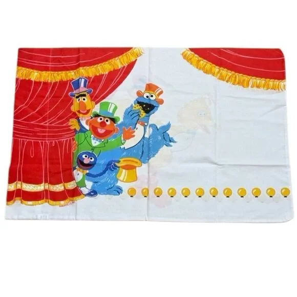 Sesame Street Double Sided PillowCase Grover Bert Ernie Cookie Monster Big Bird