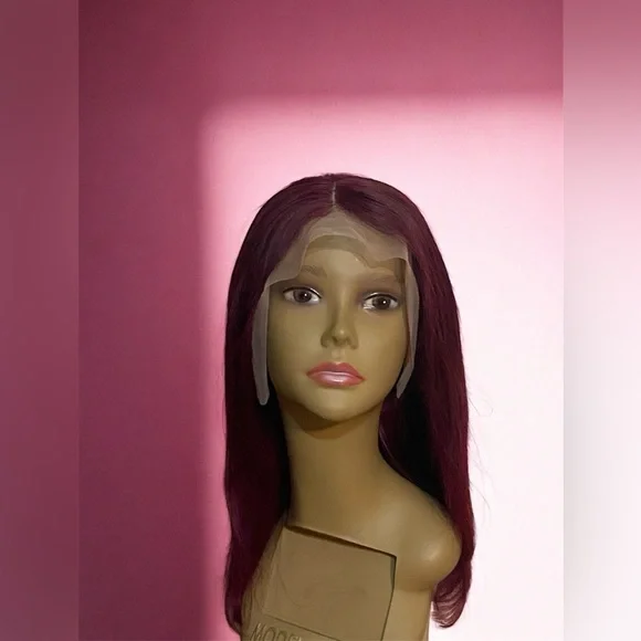 Elegant Burgundy Lace Front Wig
