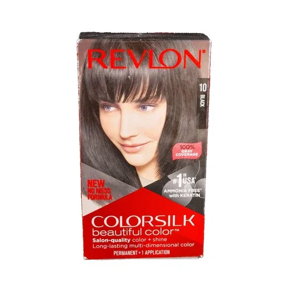 Revlon Colorsilk Beautiful Color Black 10 Permanent Hair Dye Kit W/Keratin