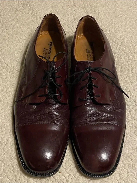Pronto Uomo Firenze Cap-Toe Derby Oxford in brown leather/Italy Size 101/2