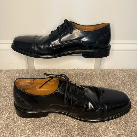 Men's Bostonian Shoes Black Leather 13 First Flex Lace Up Dress Classic Polished