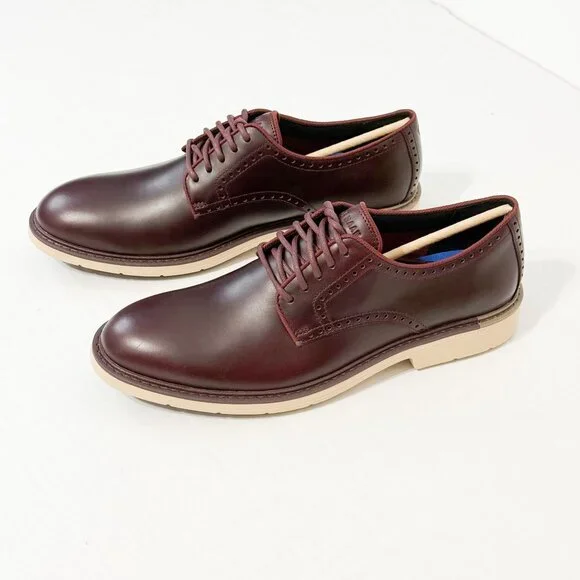 Cole Haan NWB Sz 10.5 Bloostone Men's Go-To Leather Plain-Toe Oxford Perforated