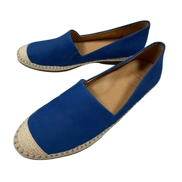 Dansko Espadrille Flats Size 38 Cobalt Blue Lesley Nubuck Slip On
