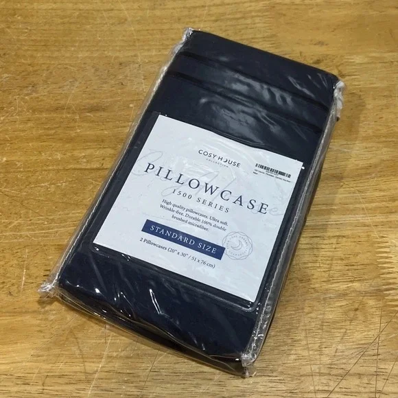 Cosy House Collection Navy Blue 1500 Series Pillowcases  Standard Size Set Of‎ 2