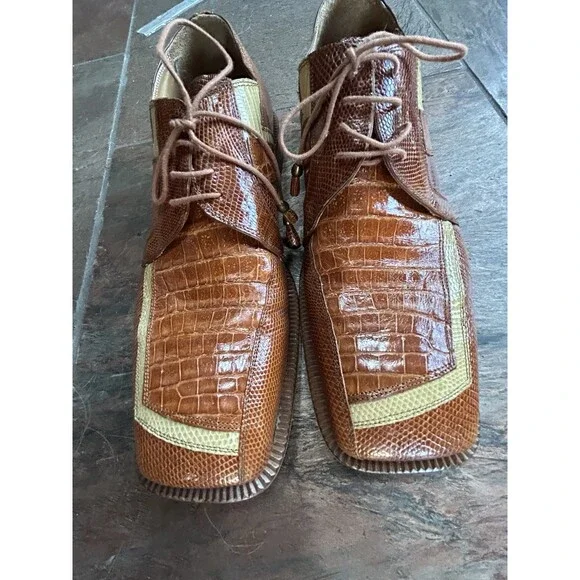 David Eden Exotic Skin Shoe Sz 12 Vintage Handmade In Spain  Alligator Skin