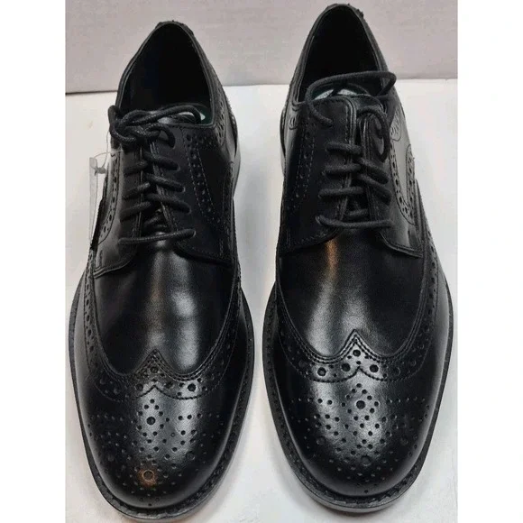 Nunn Bush Lace-Up Oxfords Shoes Mens 7 Black Comfort Gel Wingtip New Brogue