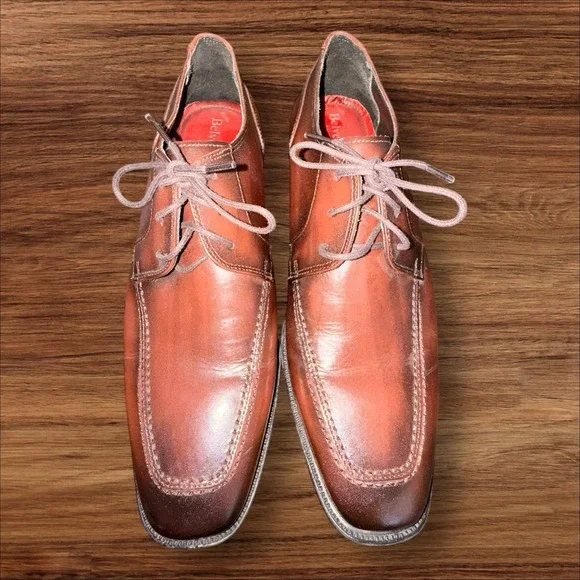 Belvedere Newcastle‎ Leather Oxford Dress Shoes Brown Men's Size 9D Made Brazil