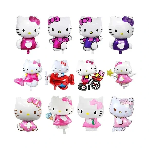 12 Piece Hello Kitty‎ Foil Balloon Set Party Decorations Birthday Event Shower