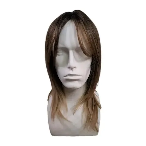 Unbranded Short Brown Blonde Ombre Synthetic Wig Layered‎ Hair