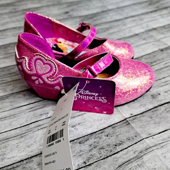 Disney Princess Toddler Girls Pink/Purple Giltter Dress Pumps Shoes Sz 7