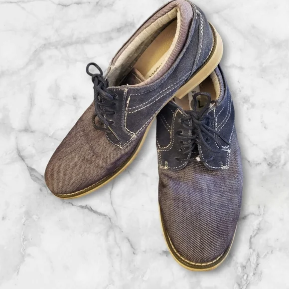 Steve Madden Stoker Blue Denim Leather Lace-up Oxford Size 7
