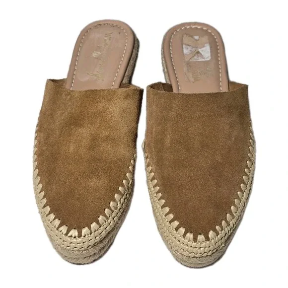 Sam Edelman Womens Size 7 M Suede Leather Austin Slip-On Mules Espadrilles