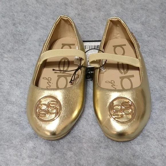NWT Bebe girls Gold shoes Size 7
