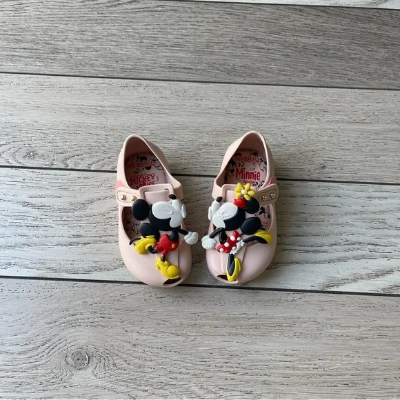 Mini Melissa Pink Kids Dress Shoes with Mickey & Minnie