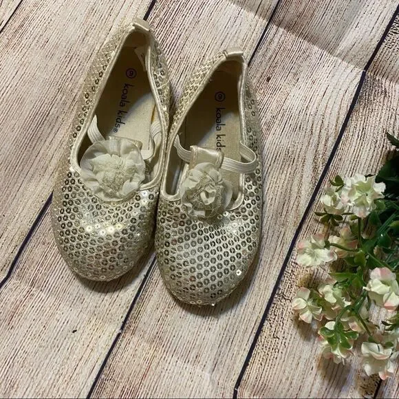Koala kids  Toddler girls gold sparkly dress shoes