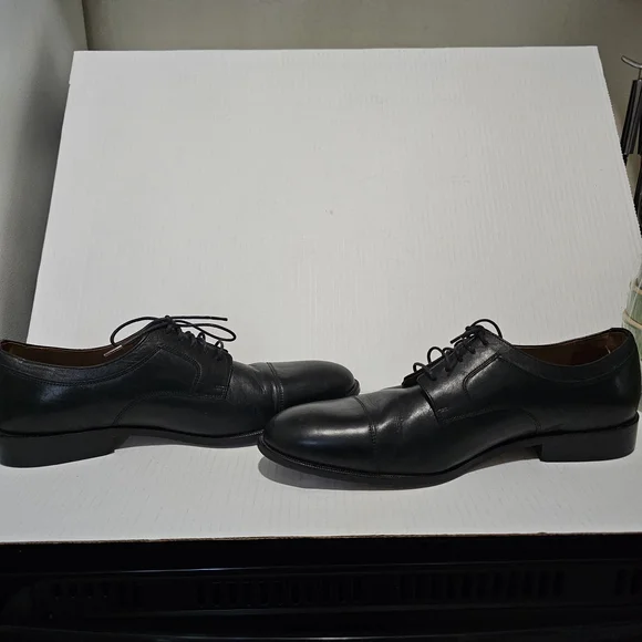 Johnston & Murphy Sz 11.5 Black Leather cap toe Oxford shoes Dress formal
