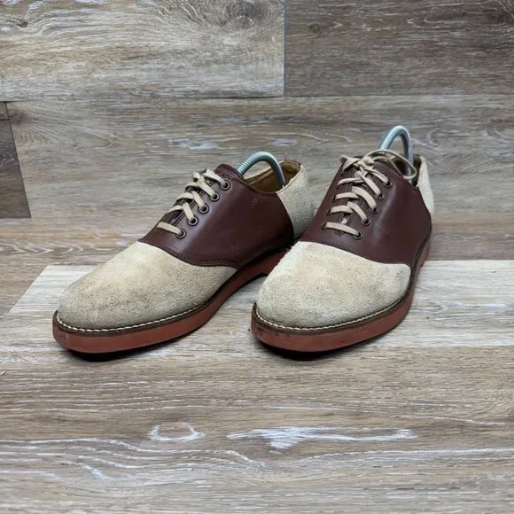 Tommy Hilfiger Brown Suede Saddle Style Oxford Shoes Men's Size 10