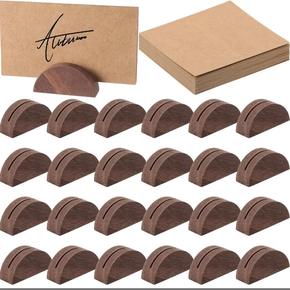 Wooden Card Holders with Kraft Paper