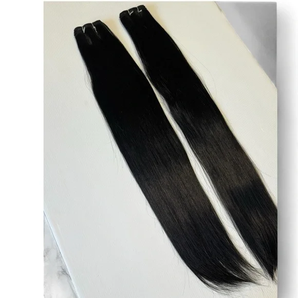 30 in Black Weave / wefts Hair Extensions In Straight Hair - Realistic