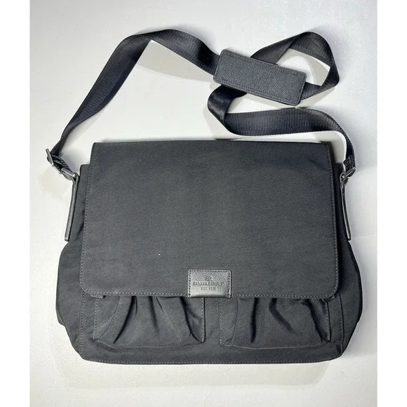 Banana Republic Messenger Laptop Travel Bag Black Crossbody Briefcase