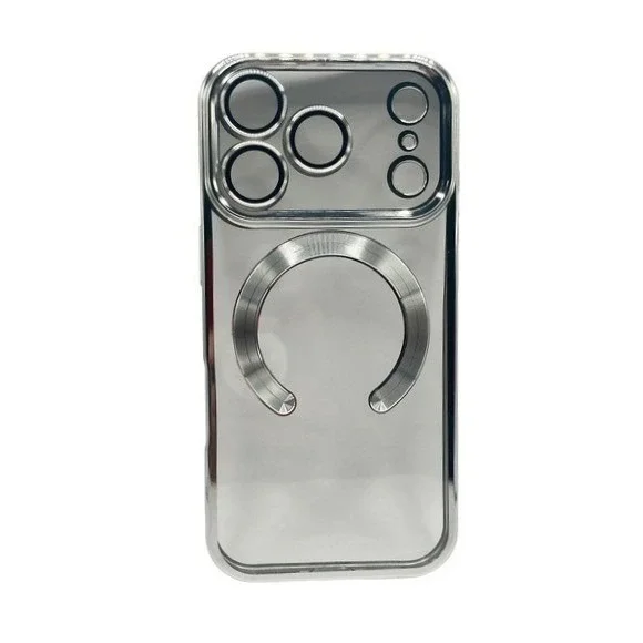 iPhone 17 Pro Clear Protective Case Silver Metallic‎ Trim NEW