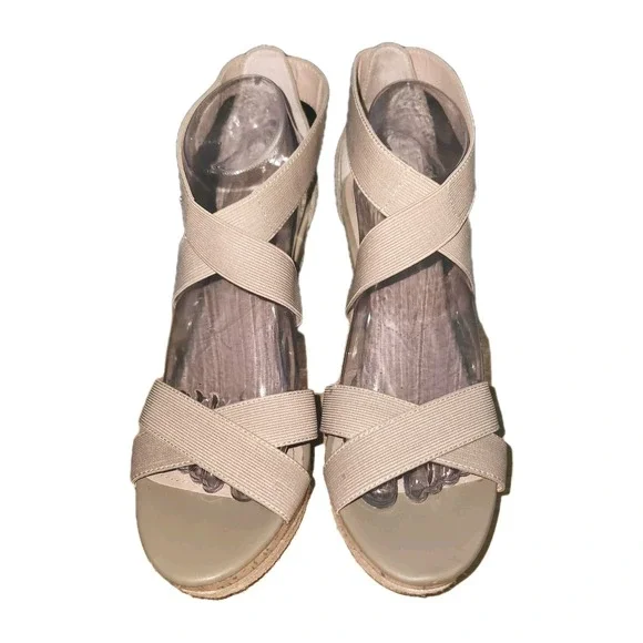 Charles by Charles‎ David Women's Azures Espadrille Wedge Sandals Sz 11M, Beige