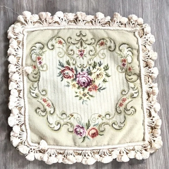 Needlepoint pillow case. As is